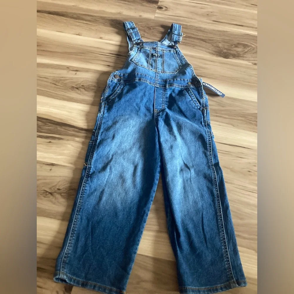 Oshkosh Blue Jeans Overalls Boys Girls 5 T